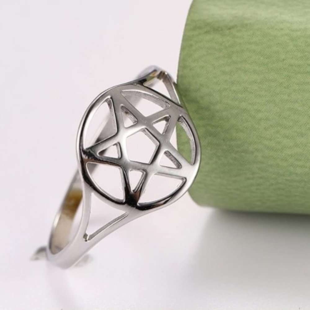 Stainless Steel Pentagram Ring